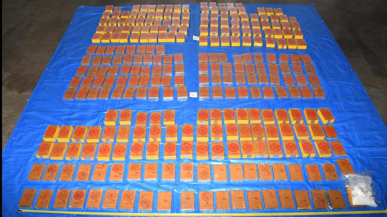 Packages of heroin seized (file image)