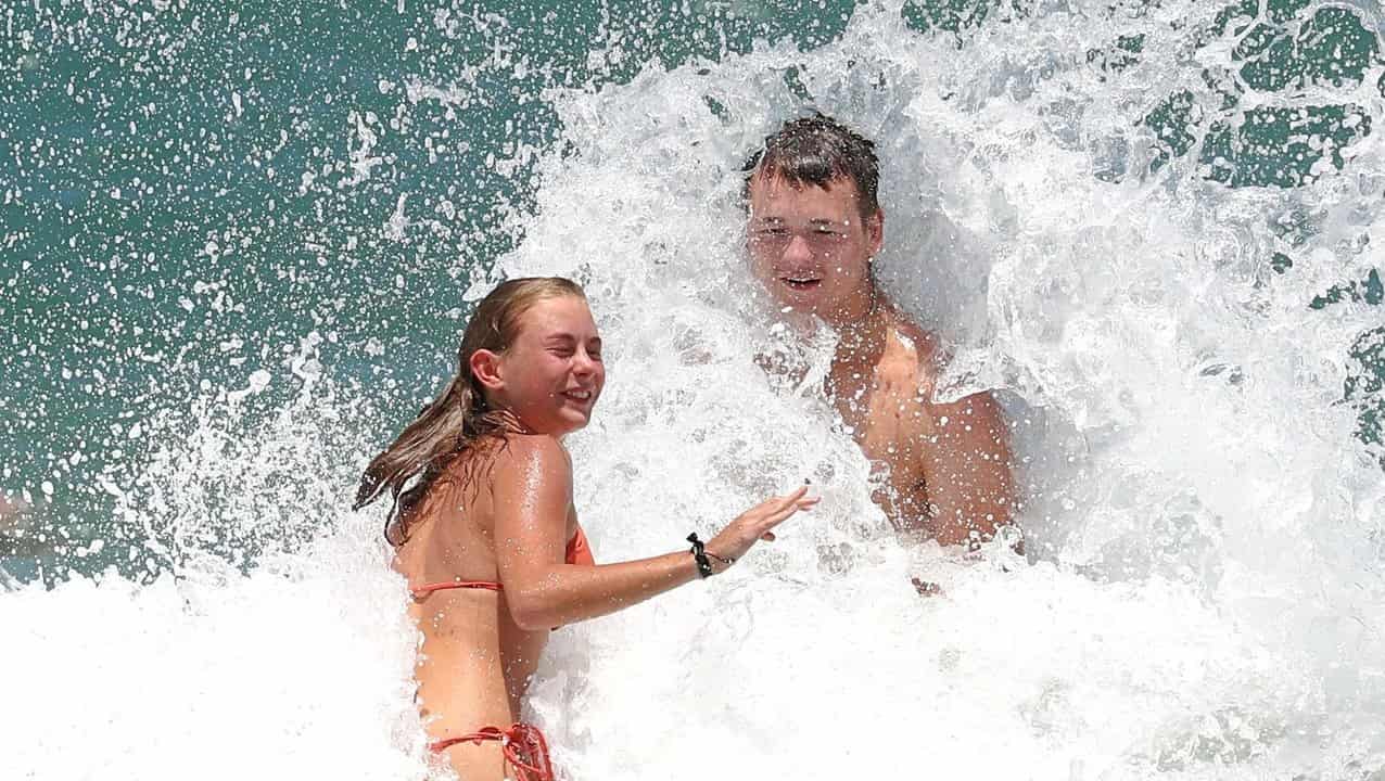 Swimmers at Surfers Paradise.