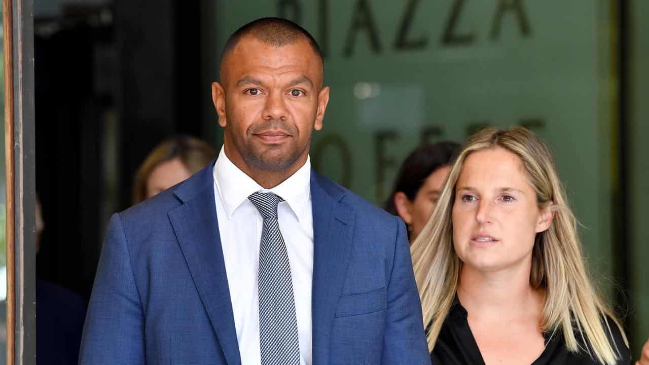 Kurtley Beale during a court break