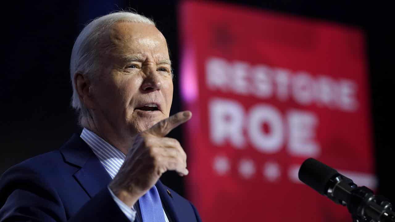 President Joe Biden speaks at a rally in Virginia