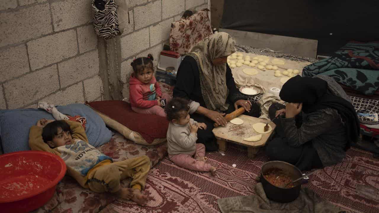 Palestinians displaced by the Israeli ground offensive