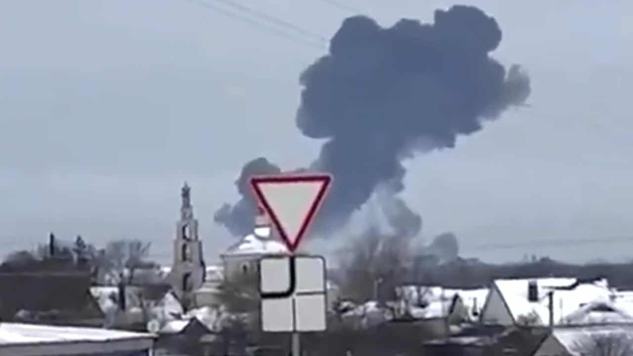 Smoke rising from a plane crash