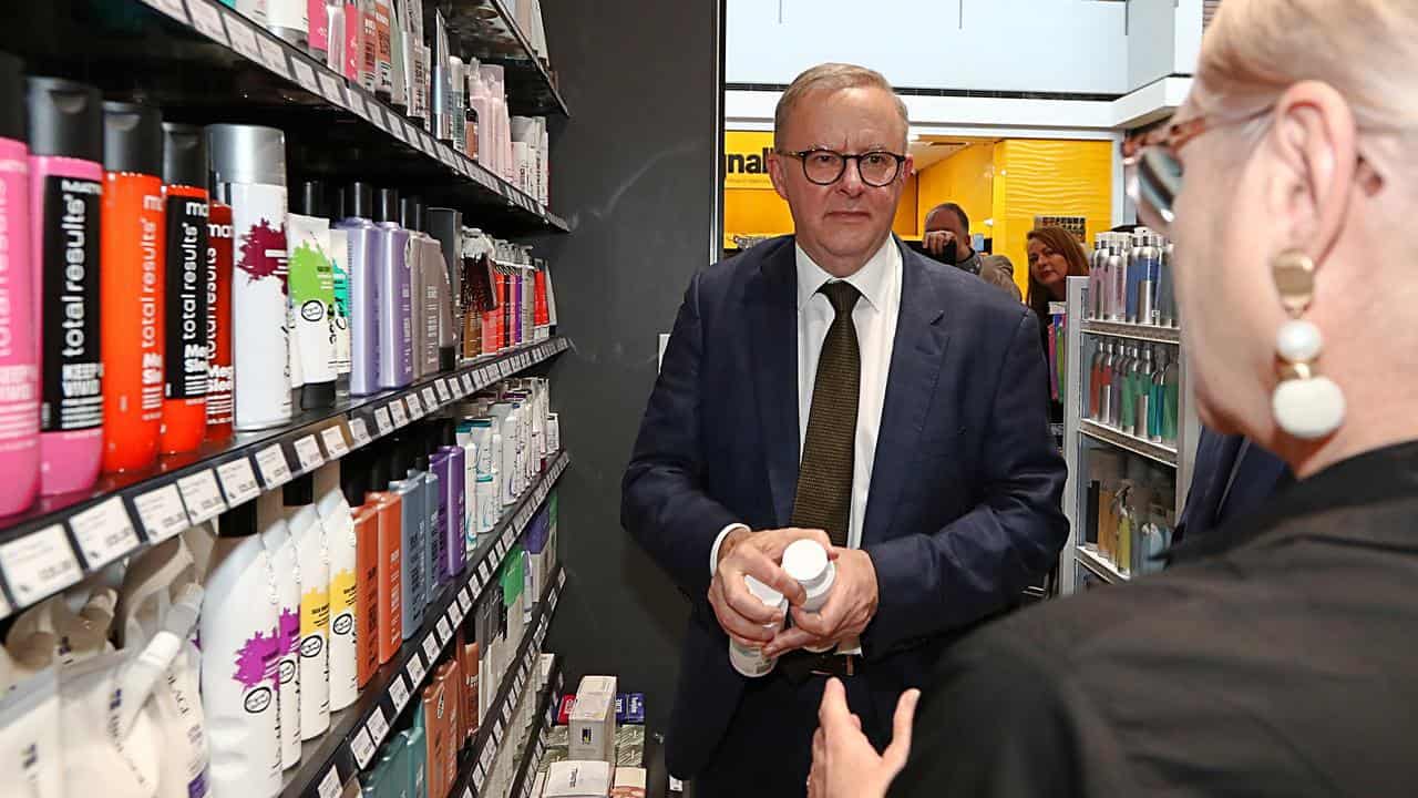 Anthony Albanese in a Queensland shopping centre (file image)