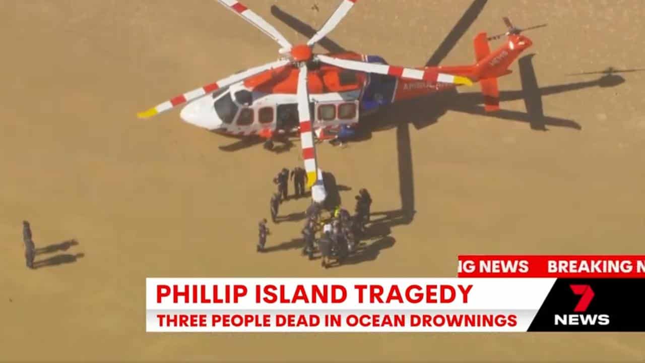 The emergency response to a drowning at a beach on Phillip Island