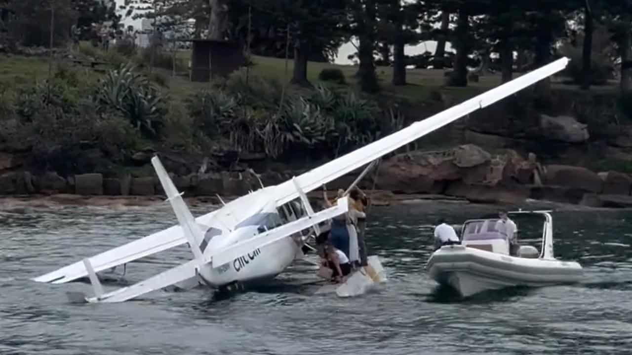 A seaplane crash in Sydney harbour.