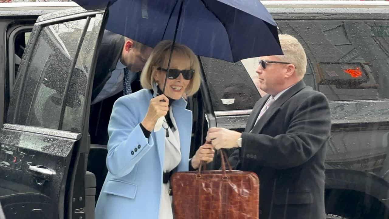 E Jean Carroll arrives at Manhattan federal court