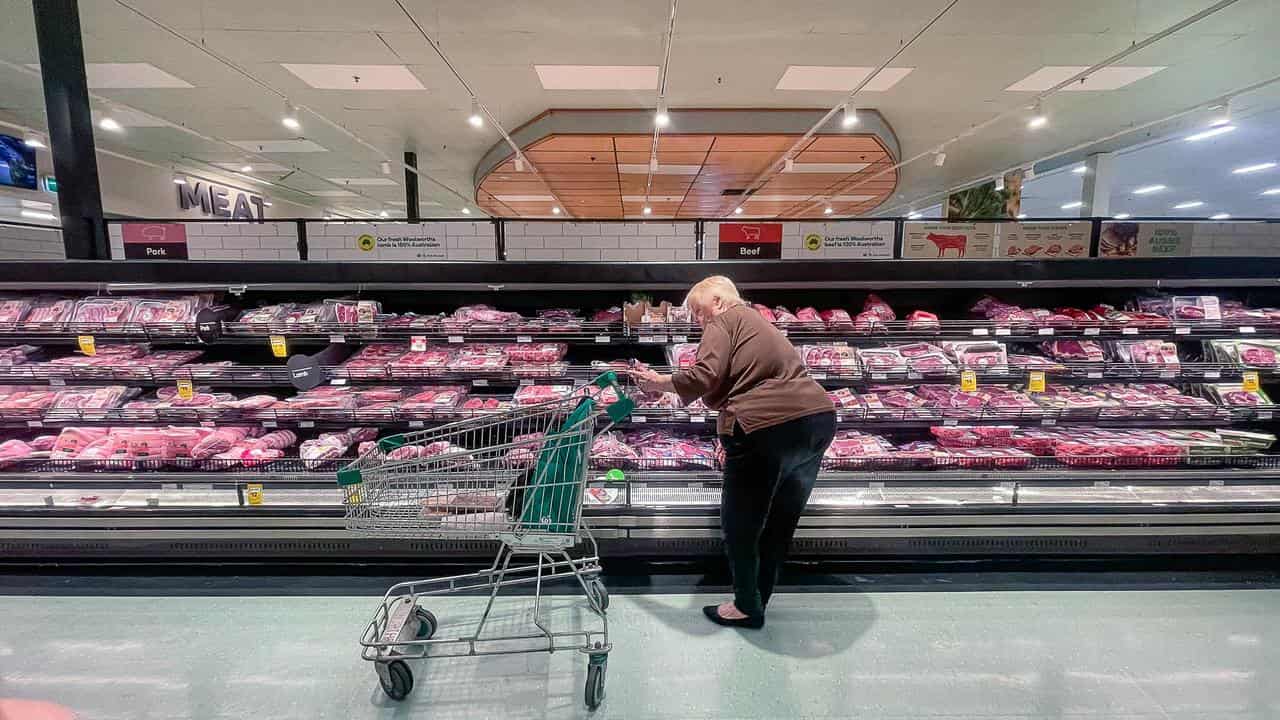 The meat section at a Woolworths Supermarket.