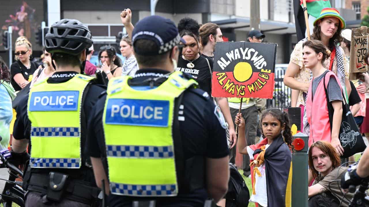 Protest at the Gabba