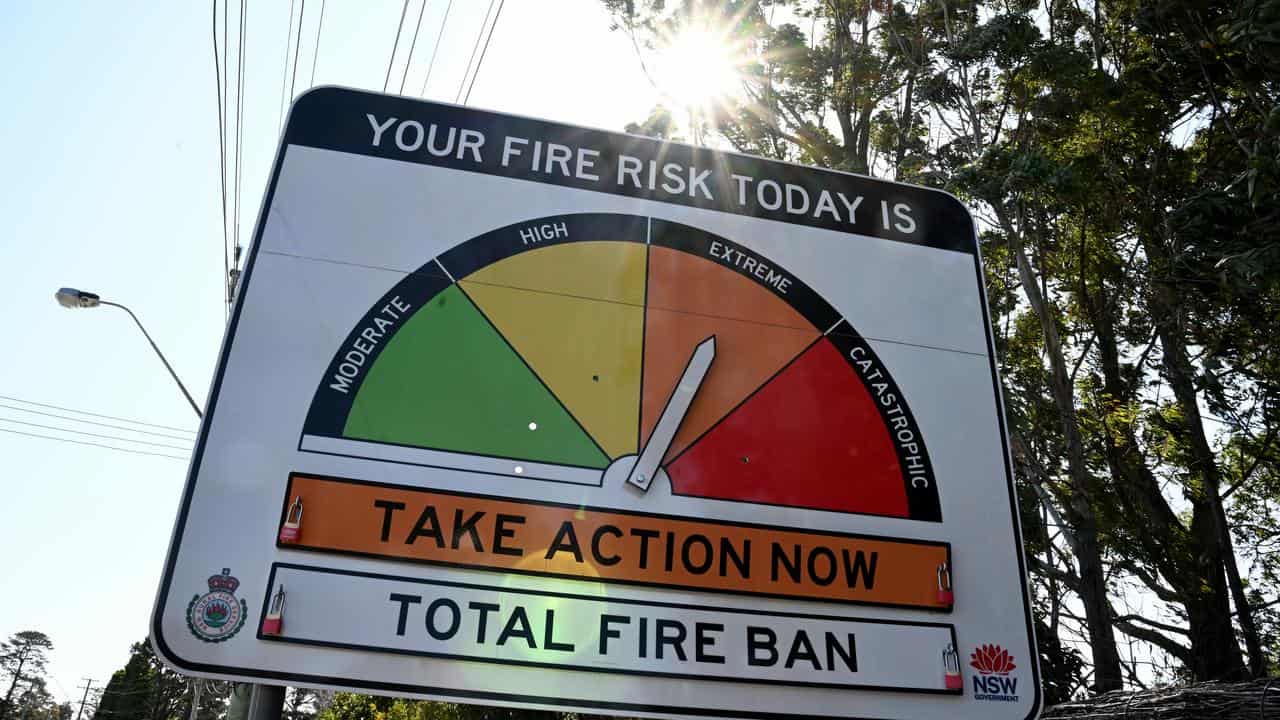 A bushfire danger advisory sign