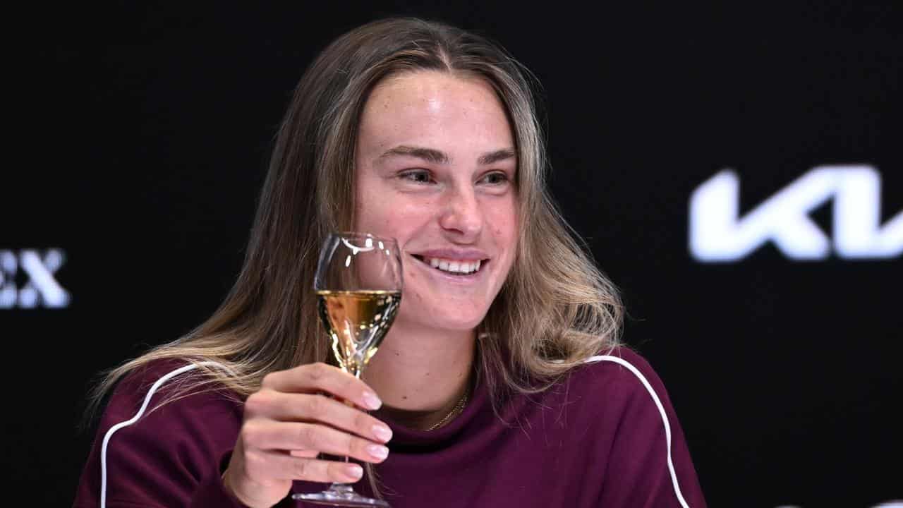 Sabalenka celebrates