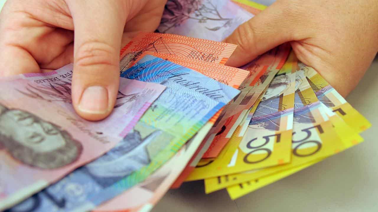 Banknotes being counted in Canberra