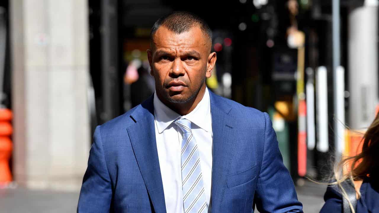 Kurtley Beale arrives at the Downing Centre District Court