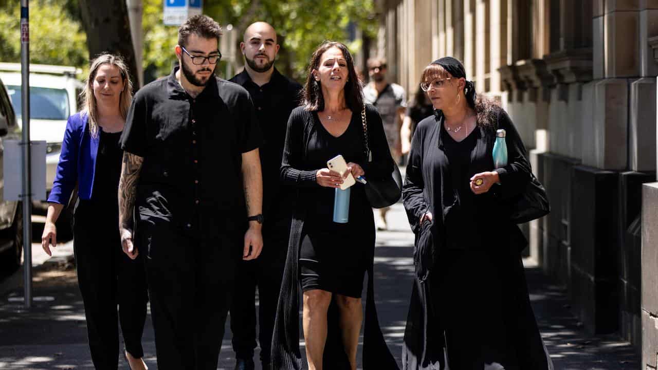 Celeste Manno’s mother, Aggie Di Mauro (centre)