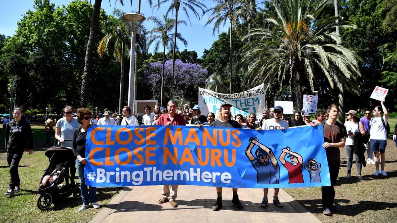 A rally calling for the closure of the Manus and Nauru  centres 