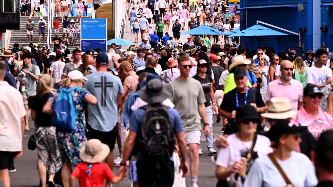 Crowds flood into the Australian Open in 2024. 