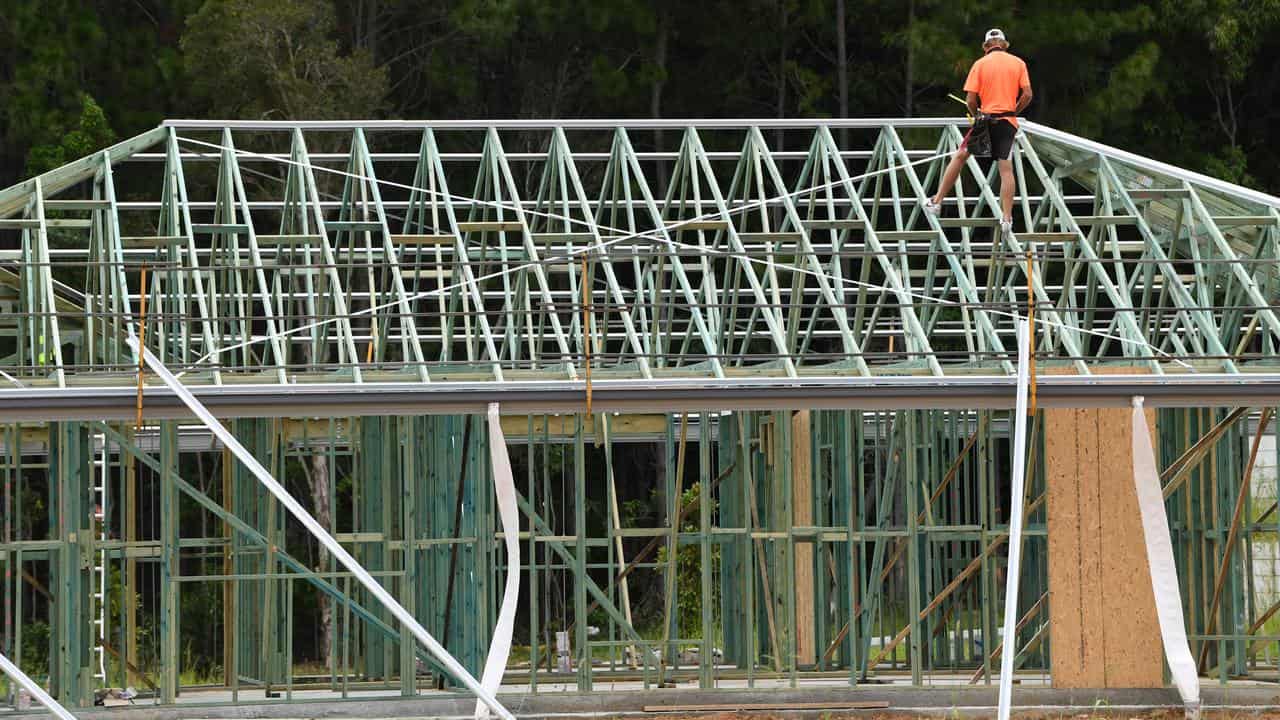 A new home being constructed