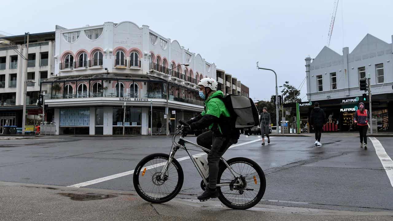 A food delivery driver