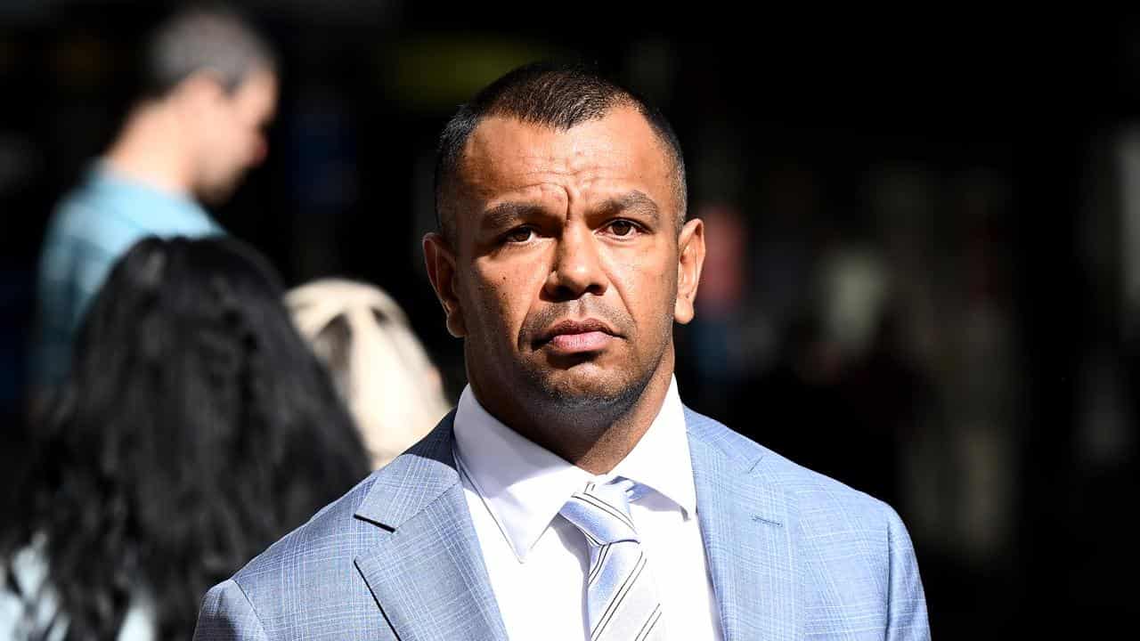 Kurtley Beale arrives at the Downing Centre District Court