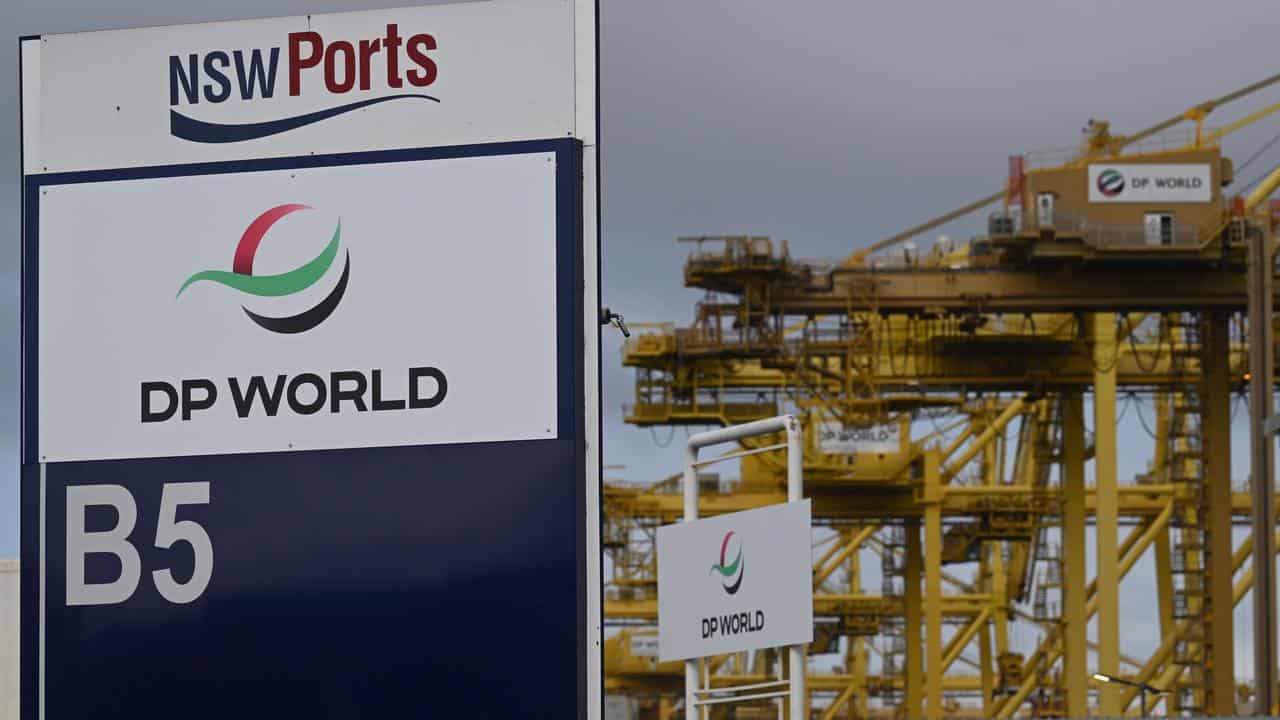 A general view of  DP World Australia at Port Botany