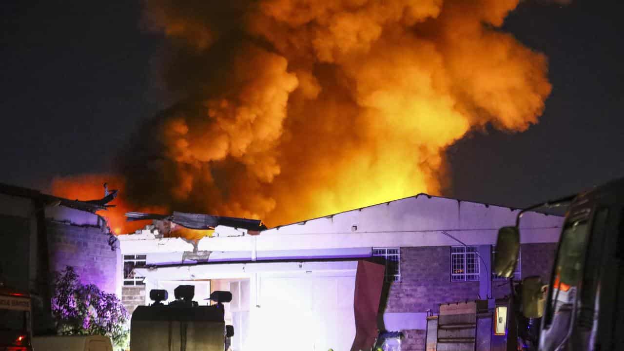 Smoke after an explosion at a gas refilling plant in Nairobi, Kenya