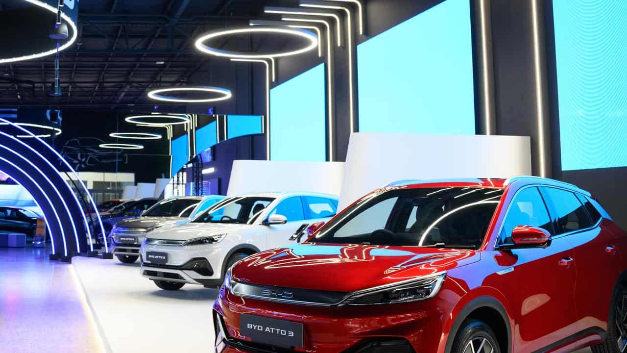 electric car brand BYD’s megastore