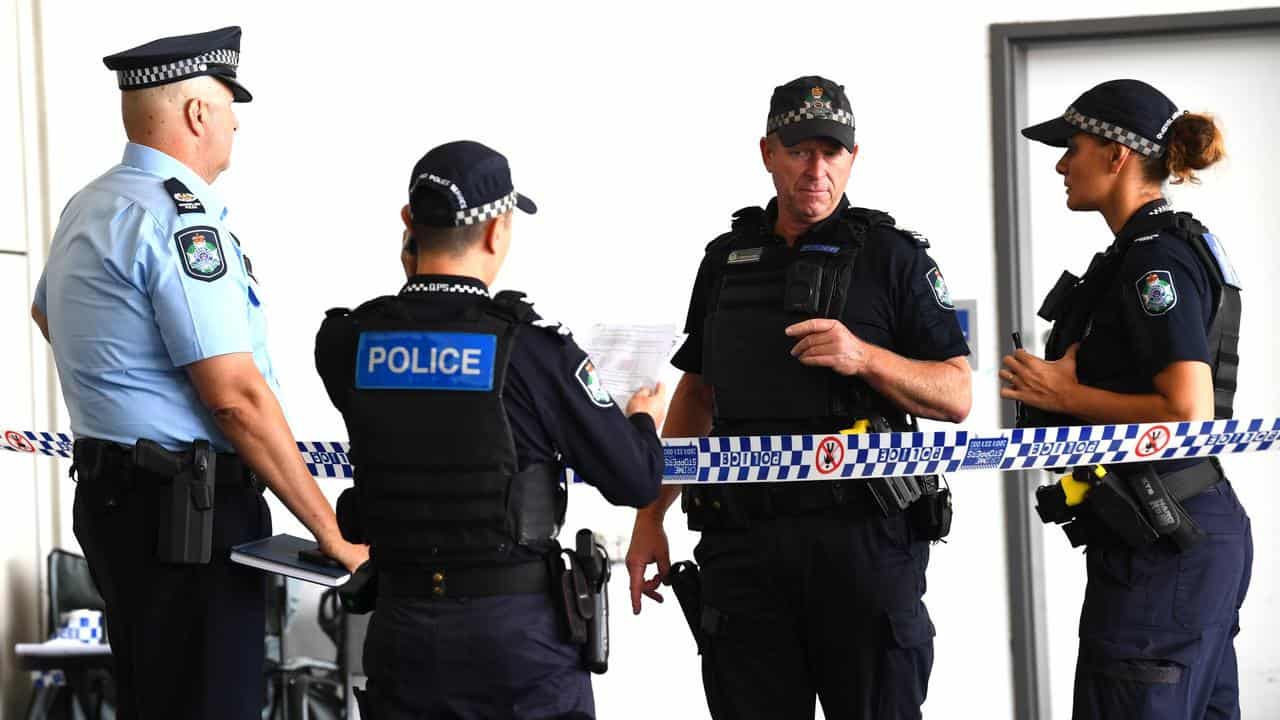 Police attend a crime scene in Ipswich