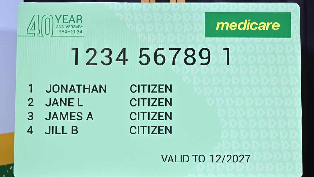 A mocked up Medicare card.