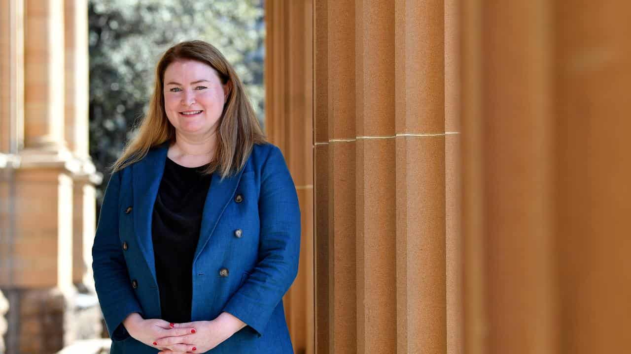 Tara Moriarty outside NSW parliament