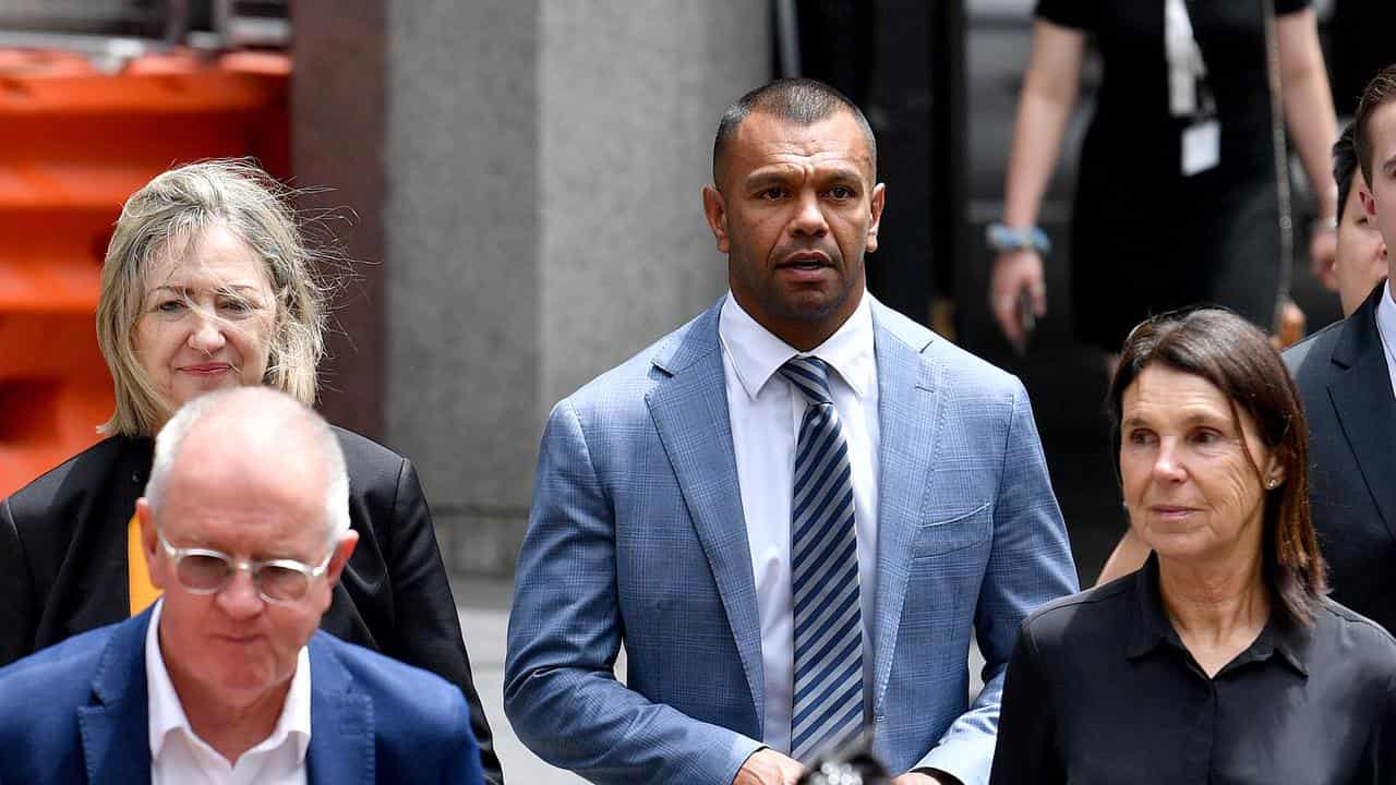 Margaret Cunneen (left) and Kurtley Beale (centre, file image)