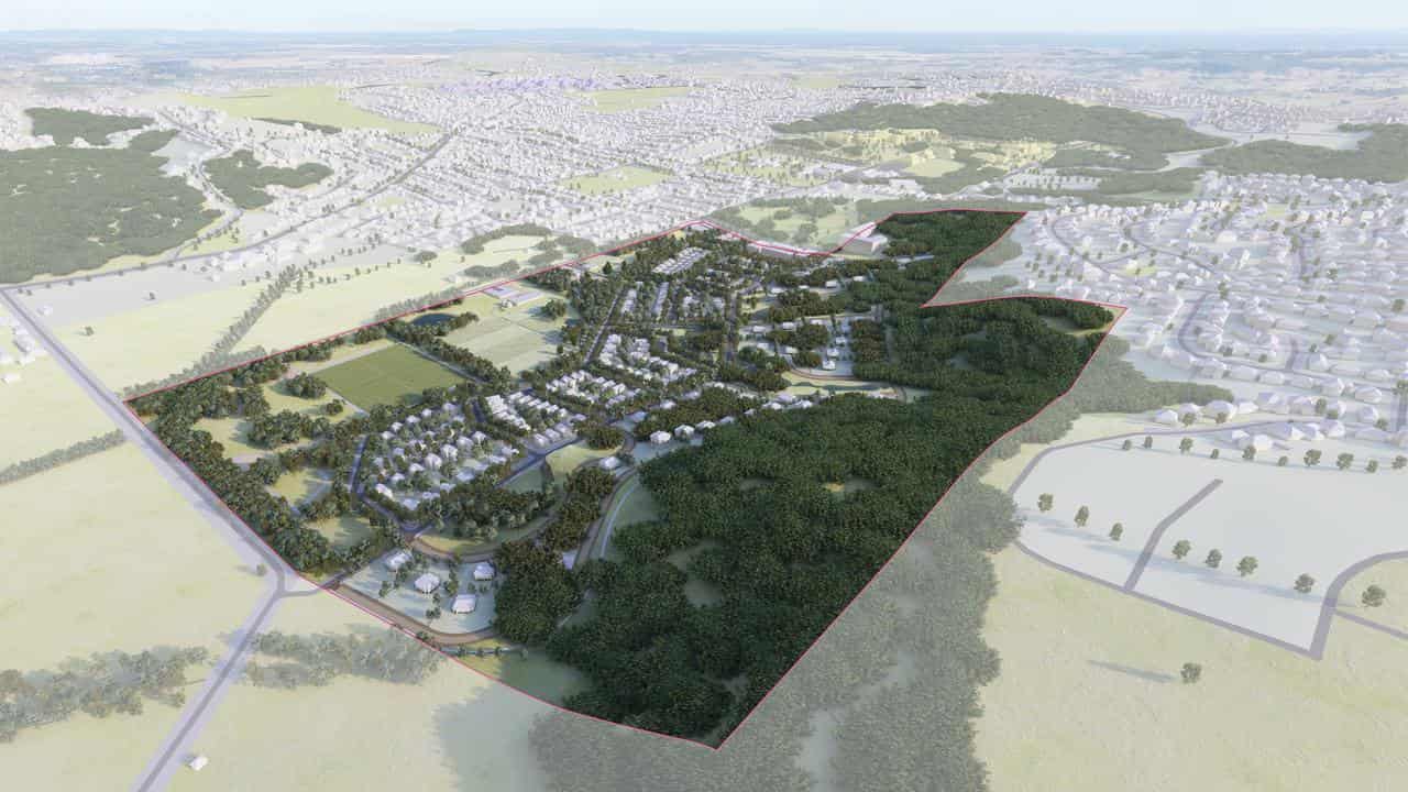 An artist's impression of the parcel of land 