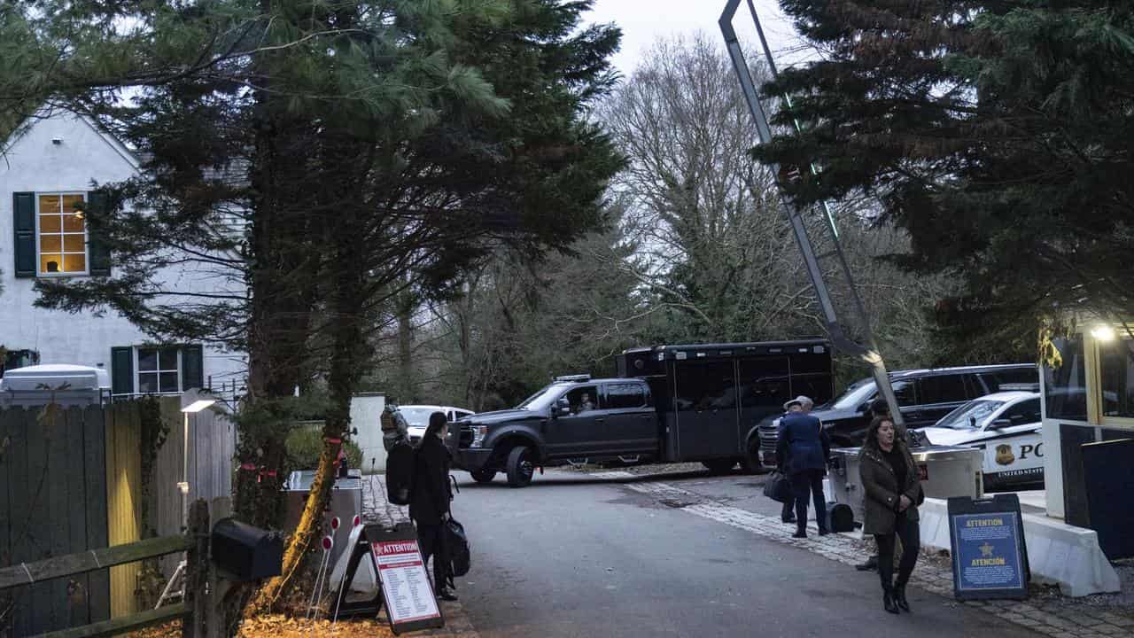 The access road to President Joe Biden's home in Wilmington, Delaware