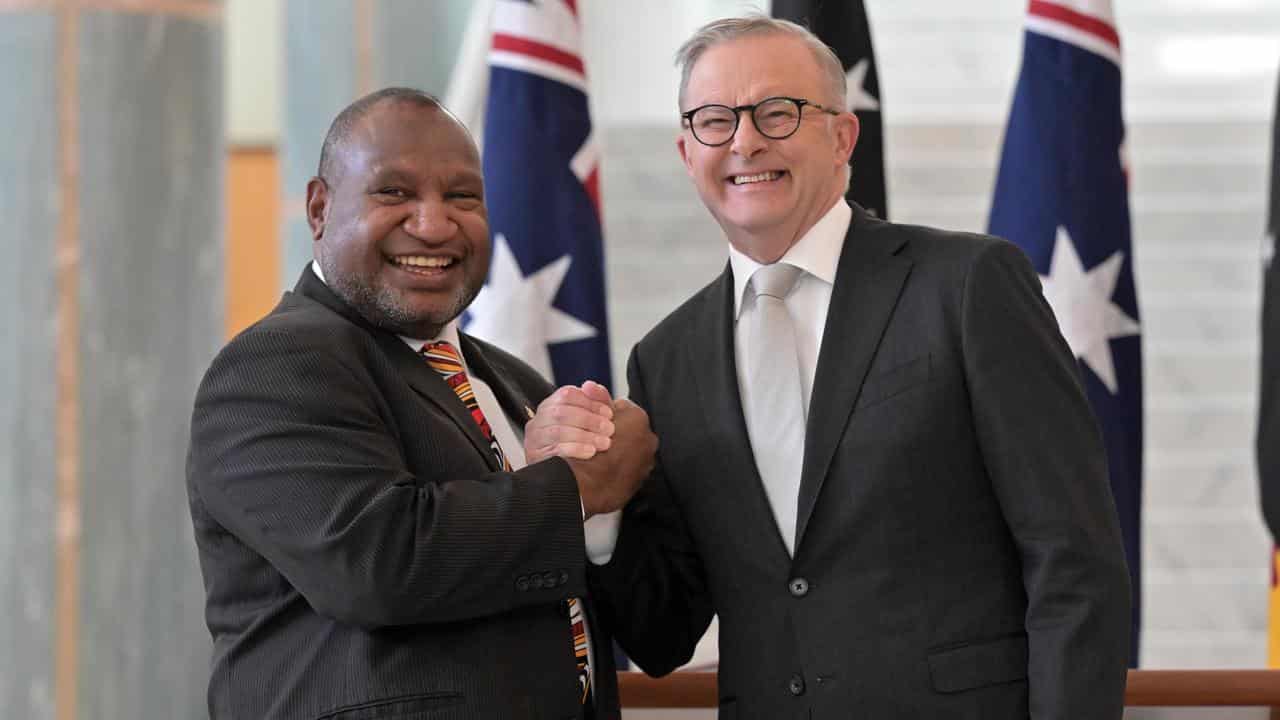 PNG PM James Marape and Australia PM Anthony Albanese.