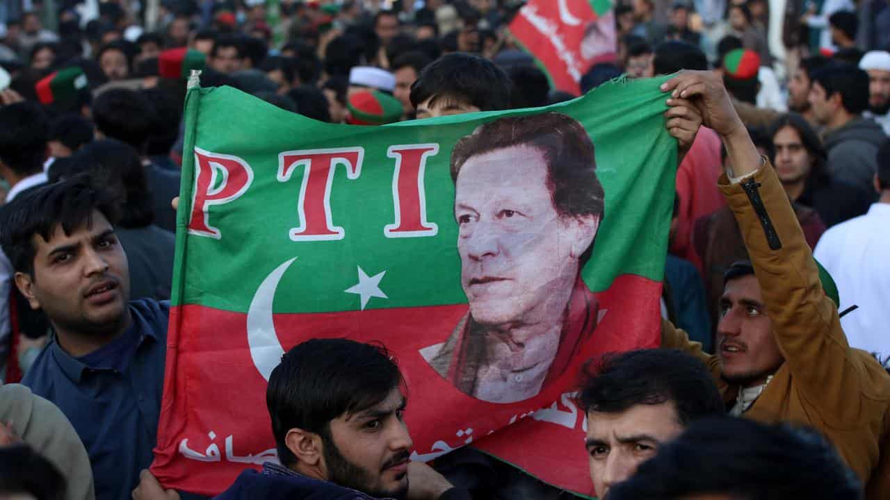 Supporters of Imran Khan's Pakistan Tehrik-e-Insaf party