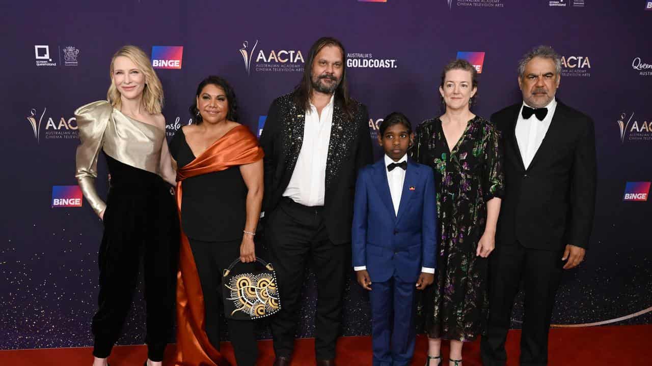 Cast of The New Boy on the 2024 AACTA Awards red carpet.