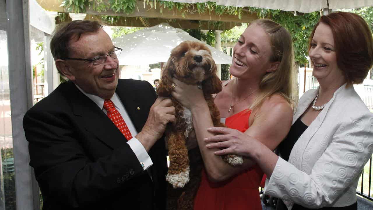 Harold Mitchell, Sally Pearson, Julia Gillard