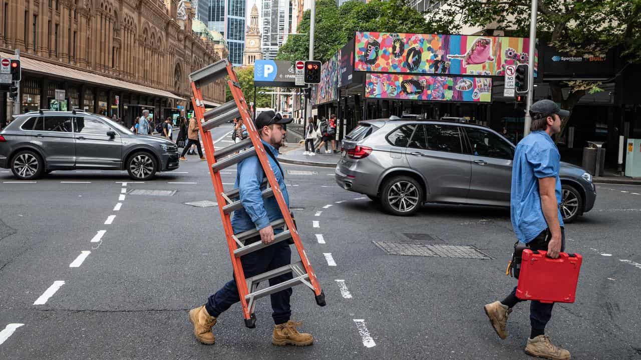 Workers in Sydney.