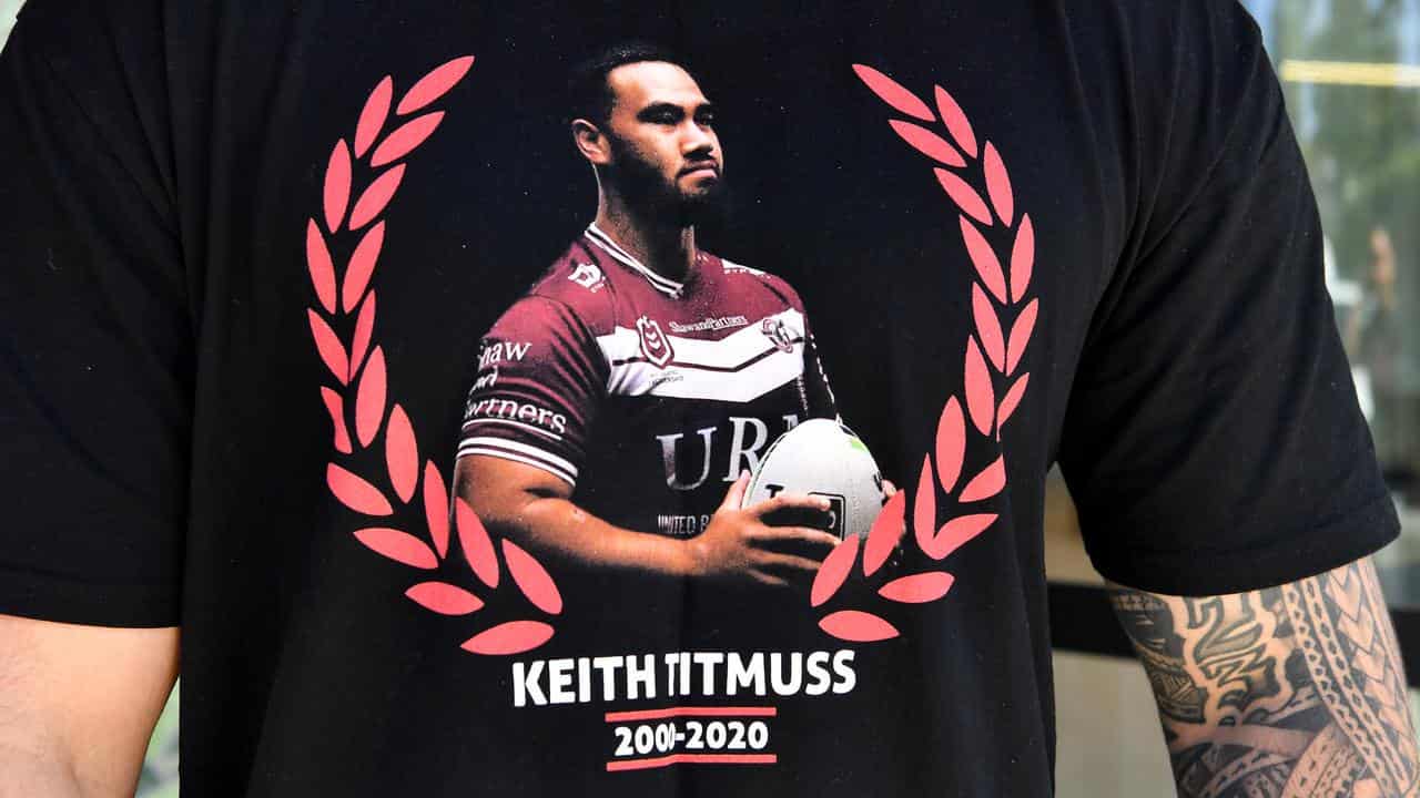 Family and friends wear t-shirts in memory of Keith Titmuss