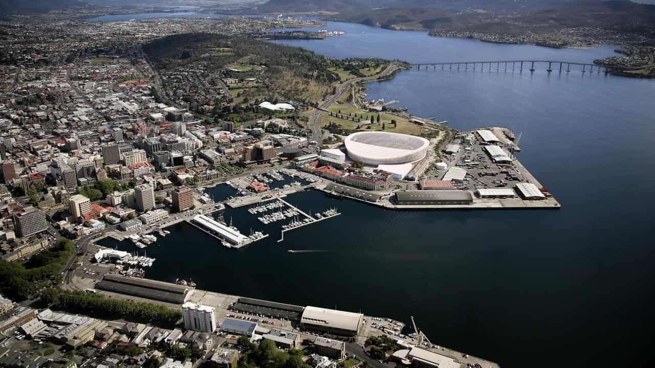 Supplied image of proposed AFL stadium in Hobart