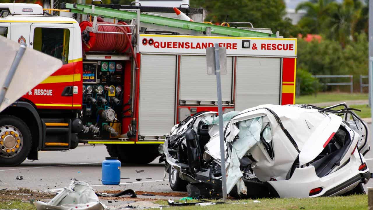 The crash scene in Townsville (file image)