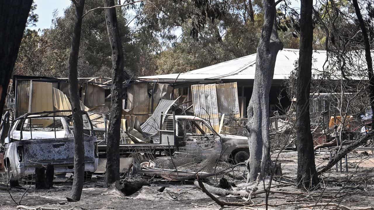 Fire damage at Pomonal in Victoria.