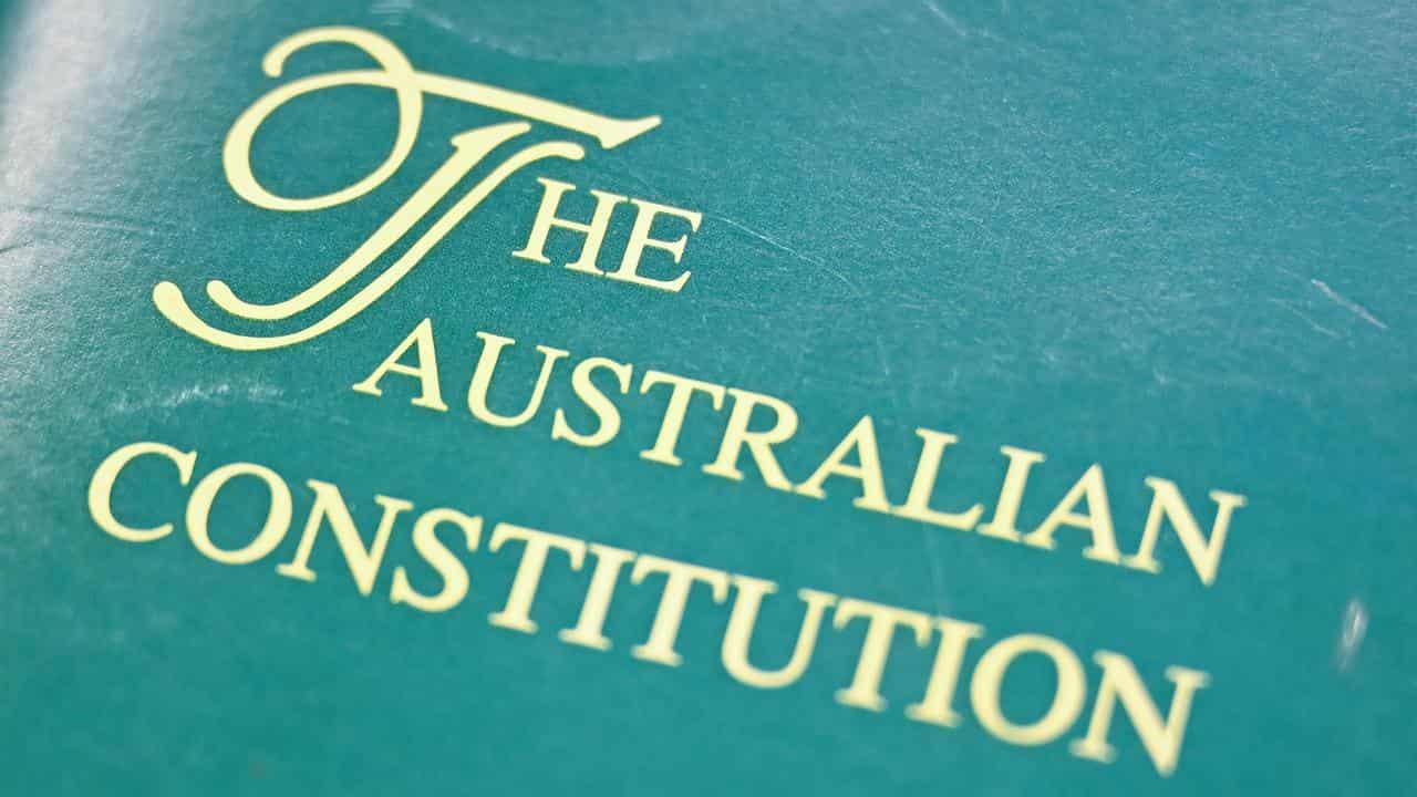 The cover of a copy of the Australian Constitution (file image)