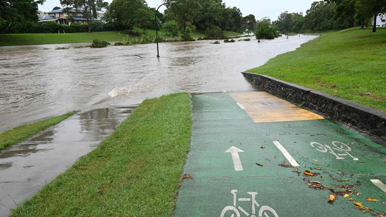 Waterways spill over after heavy rain.