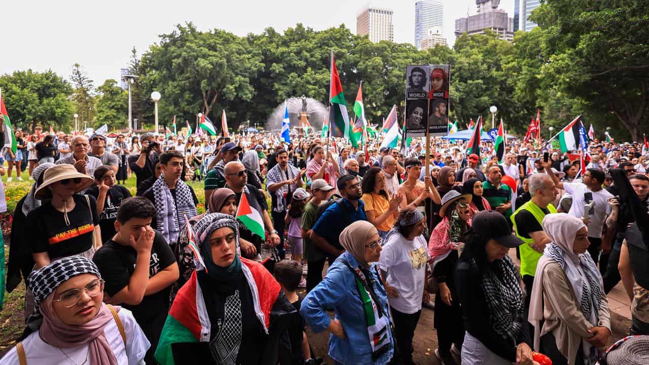 Pro-Palestinian demonstrators in Sydney.