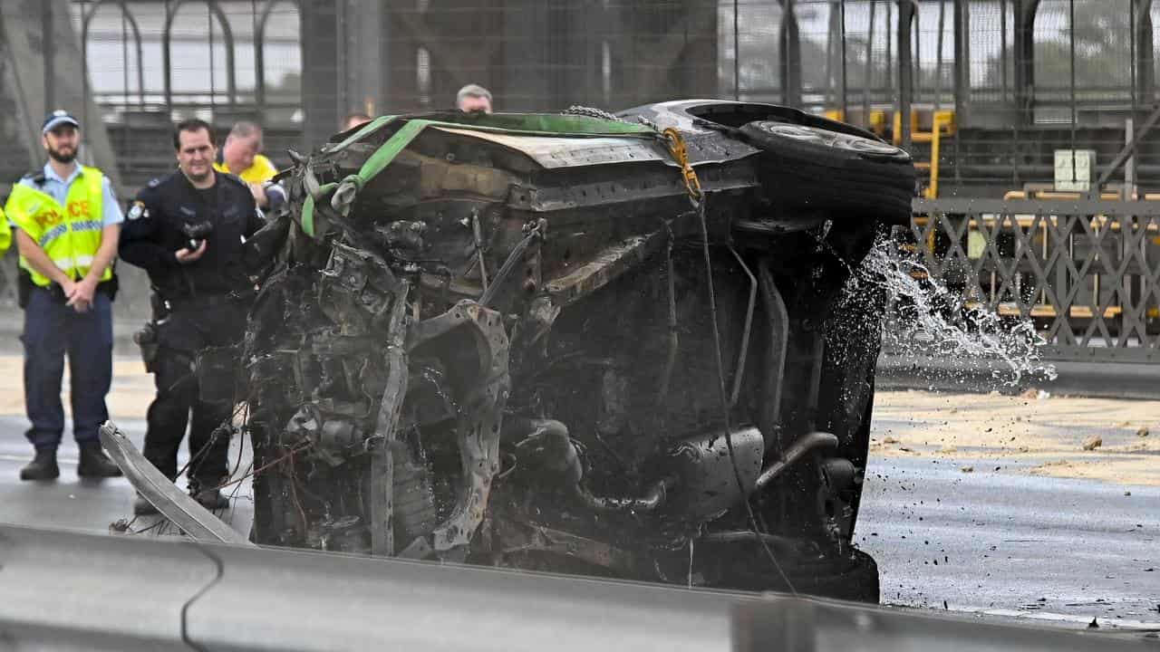 The Harbour Bridge crash scene (file image)