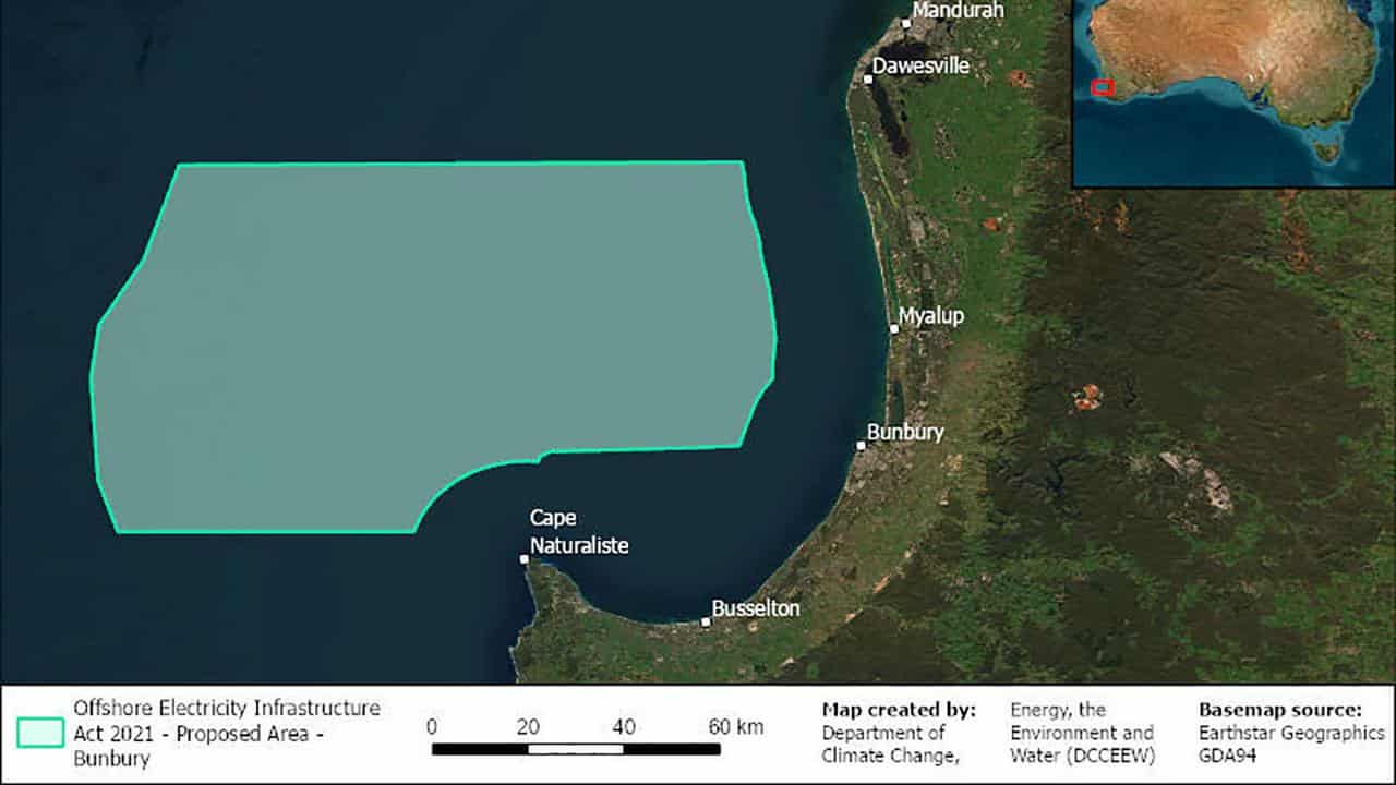 A map of the proposed offshore wind zone 