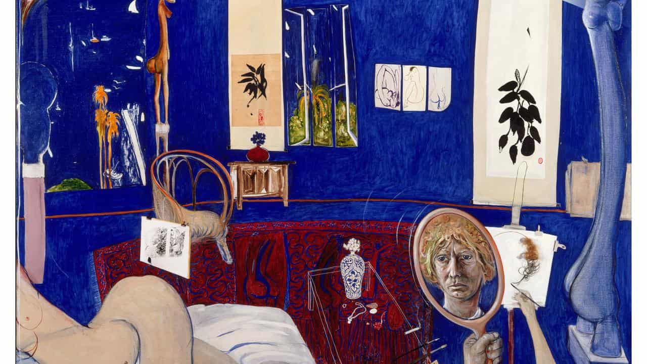 Brett Whiteley's Self portrait in the studio (supplied image)