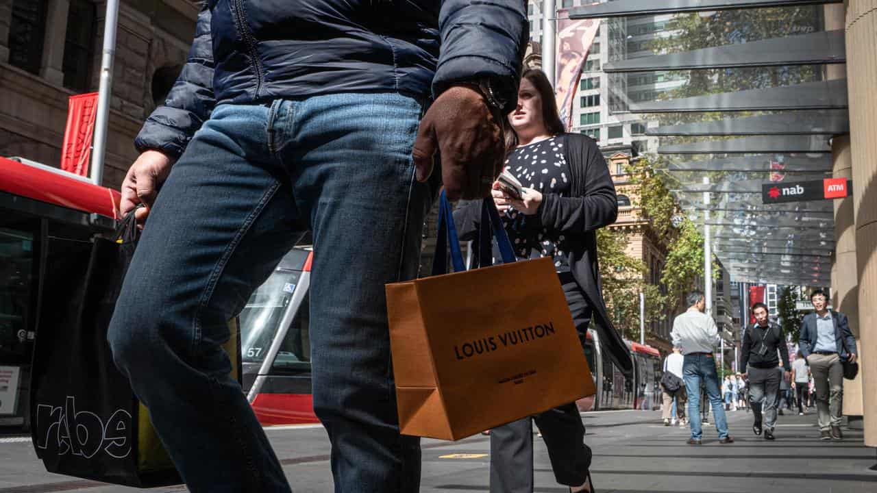 People shopping in the Sydney CBD