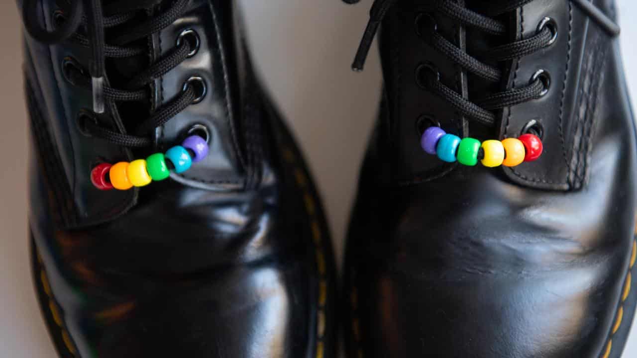 Coloured beads of the Rainbow Shoelace Project.