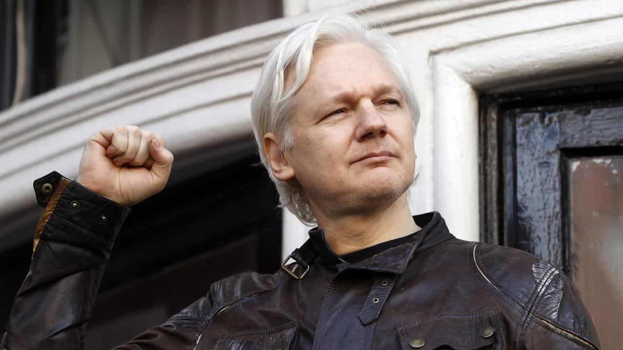 WikiLeaks founder Julian Assange at the Ecuadorian embassy in 2017