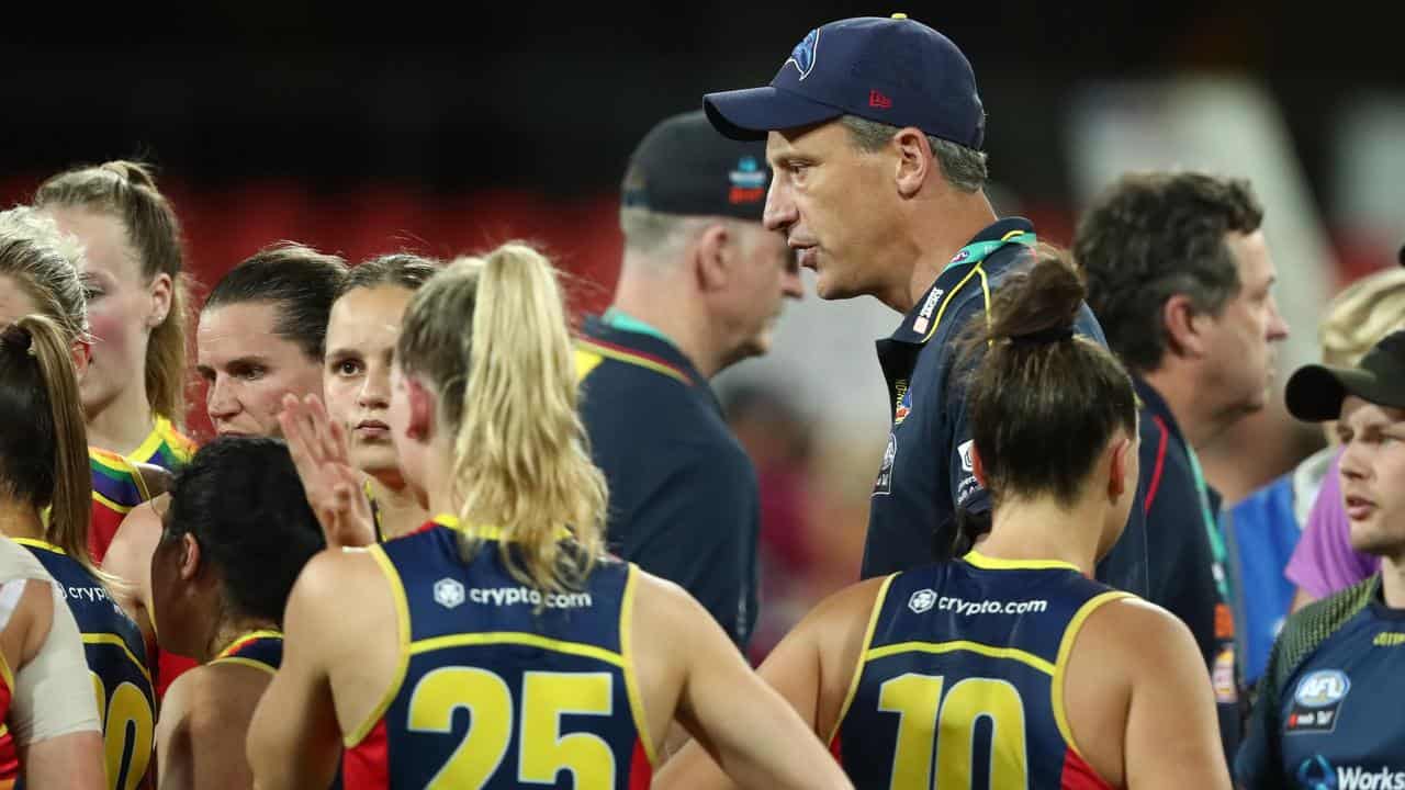 Adelaide Crows AFLW coach Matthew Clarke.